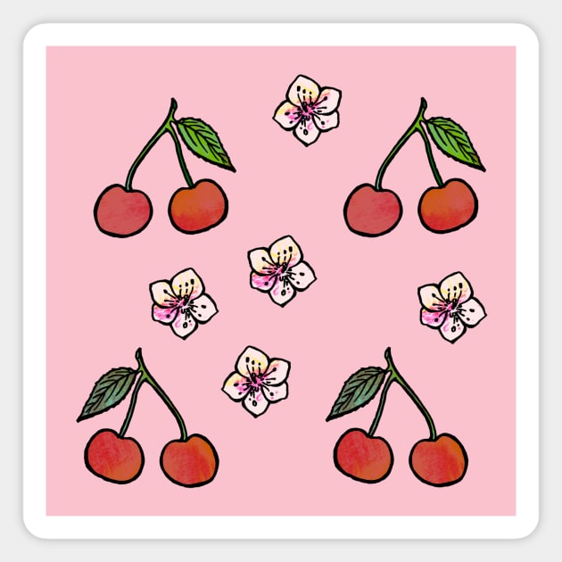 Cherries Sakura Magnet by Olooriel